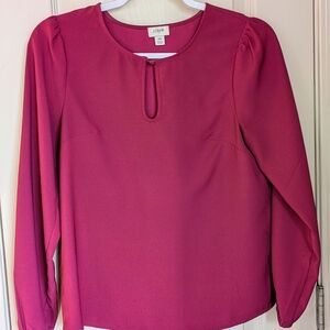 J. Crew XS Women's Pink Long Sleeve Blouse